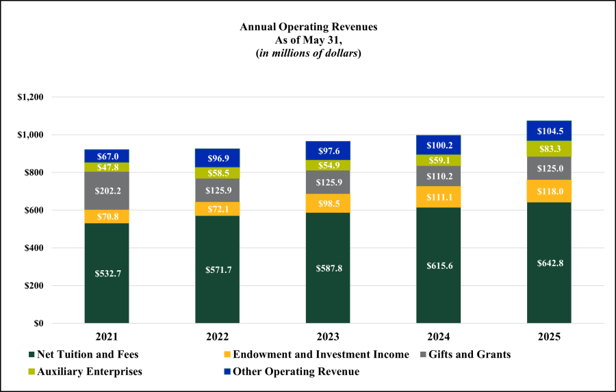 Visual representation of Annual Operating Revenues 2025