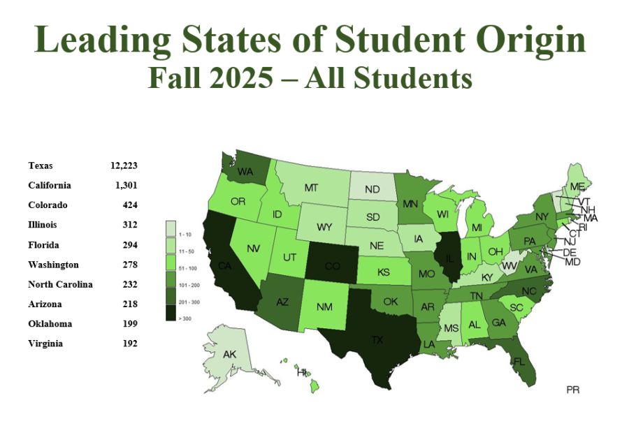 Leading States of Student Origin Fall 2025